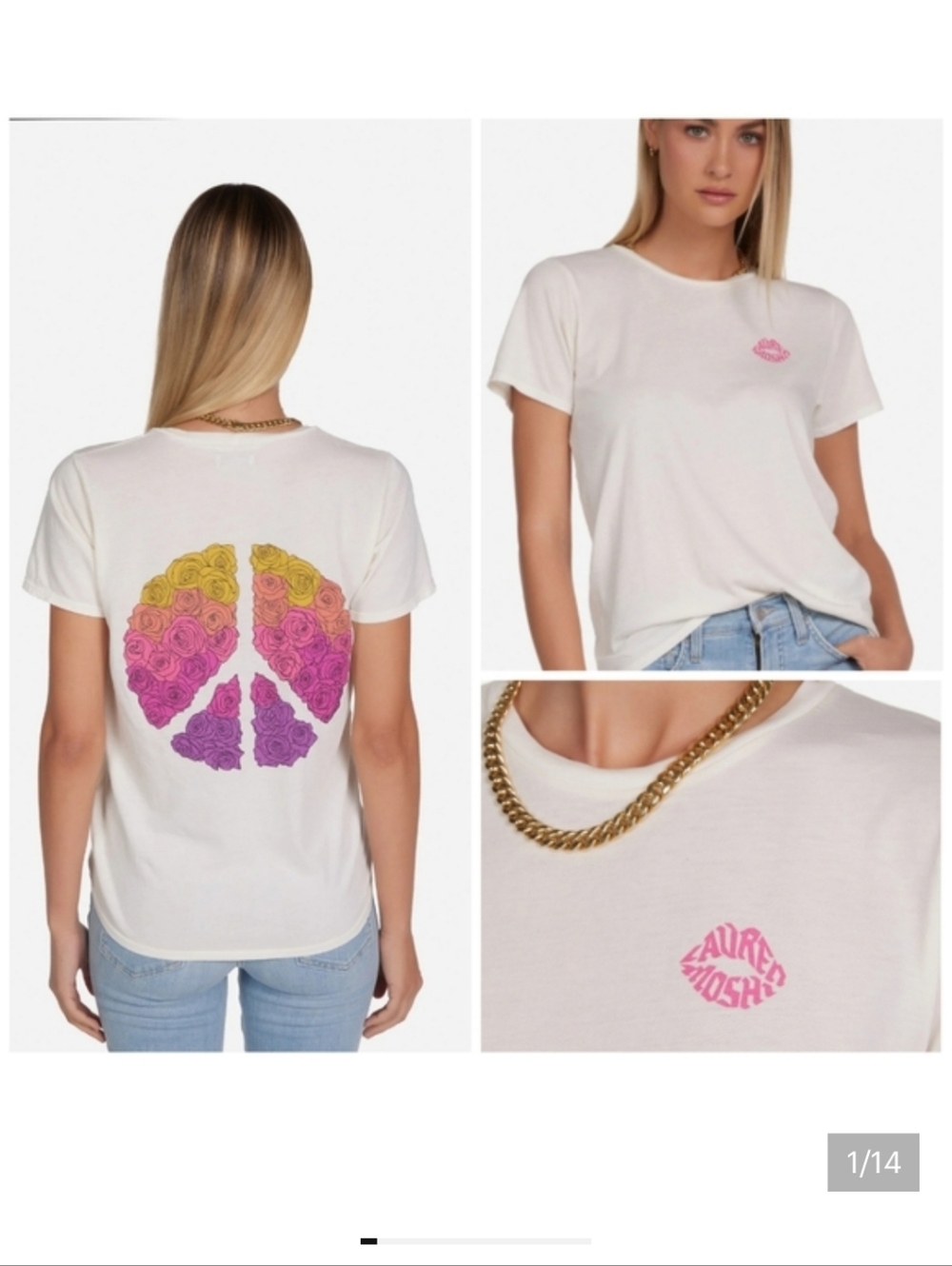 Lauren Moshi Croft Peace Roses tee